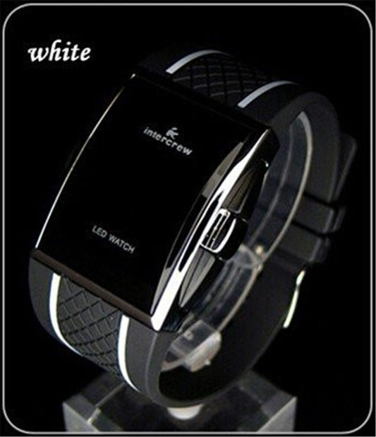 Electronic Watch Male Led Silicone Square Korean Student Sports