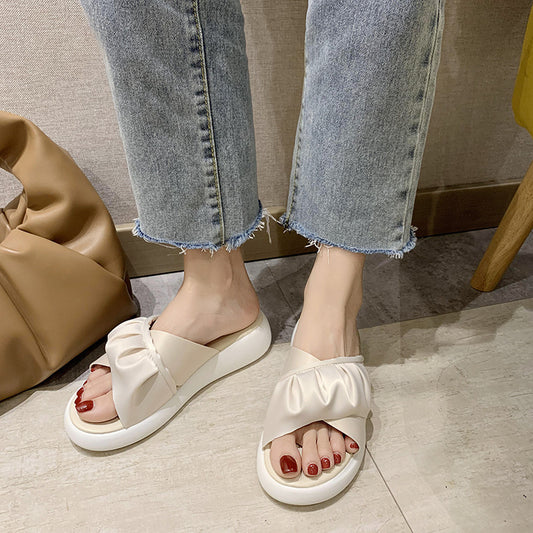 Fashionable And Simple Platform Slippers