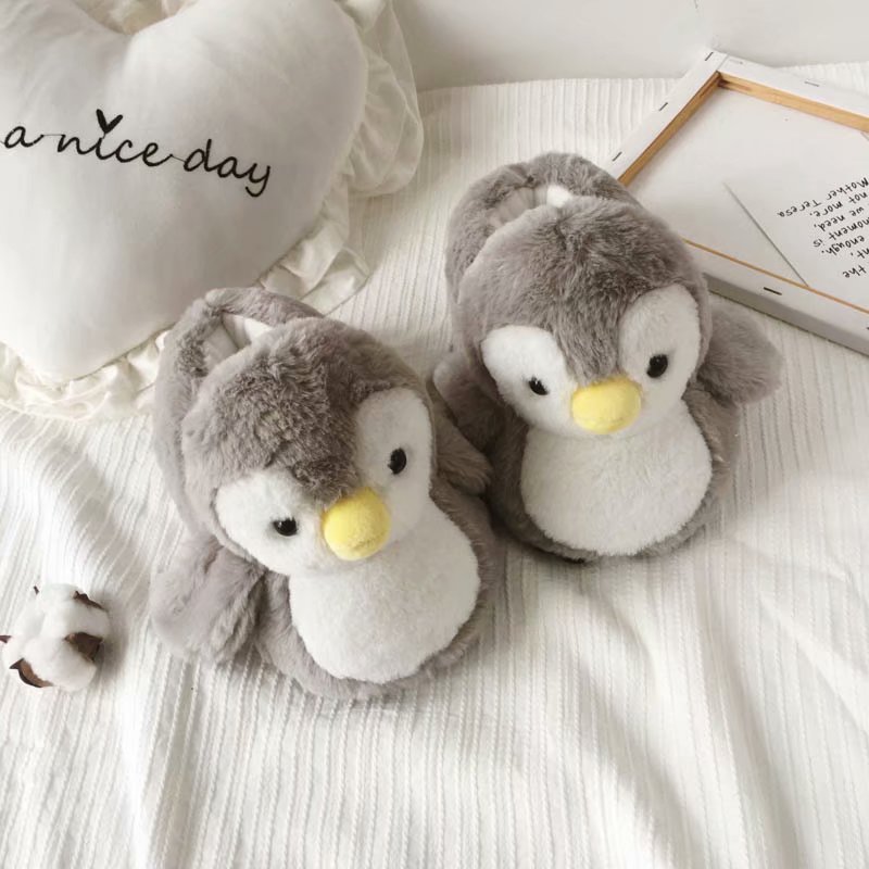 Penguin Plush Home Slippers Parent-child Warm Cotton Boots Cartoon Indoor Thickened Plush Shoes