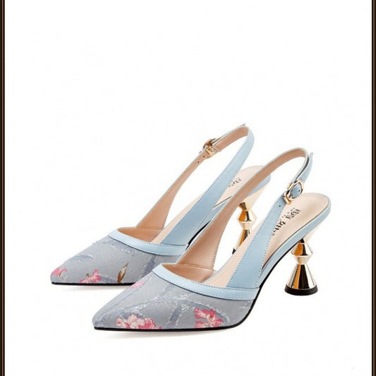 Pointed Shallow Mouth Mid-heel Single Shoes All-match High Heels
