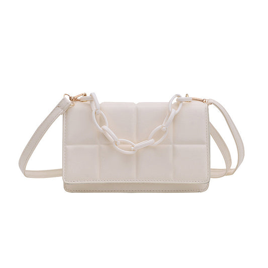 Simple Lattice Ladies Bag Chain Single Shoulder Messenger Fashionable And Popular Square Bag