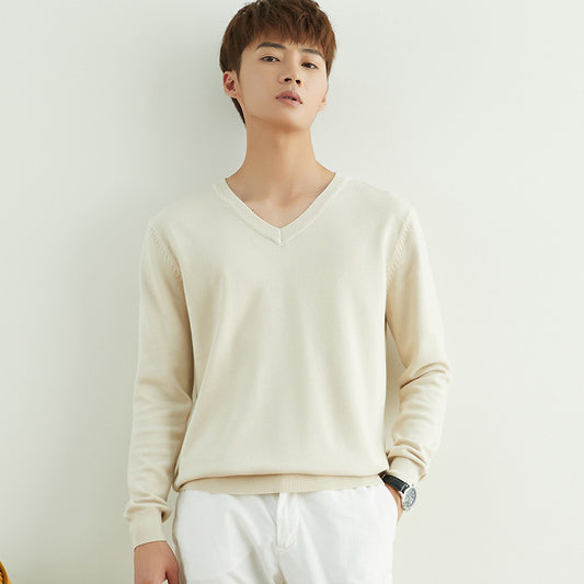 Sweater Men's Knitted V-Neck Bottoming Shirt