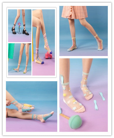 Spring And Summer New Stockings Cute Cartoon Ladies Socks Personality Female Tube Socks