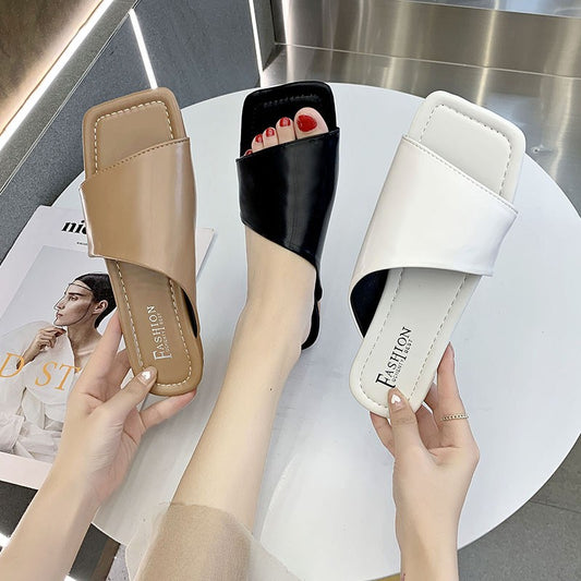 Fashion Square Head Roman Sandals And Slippers