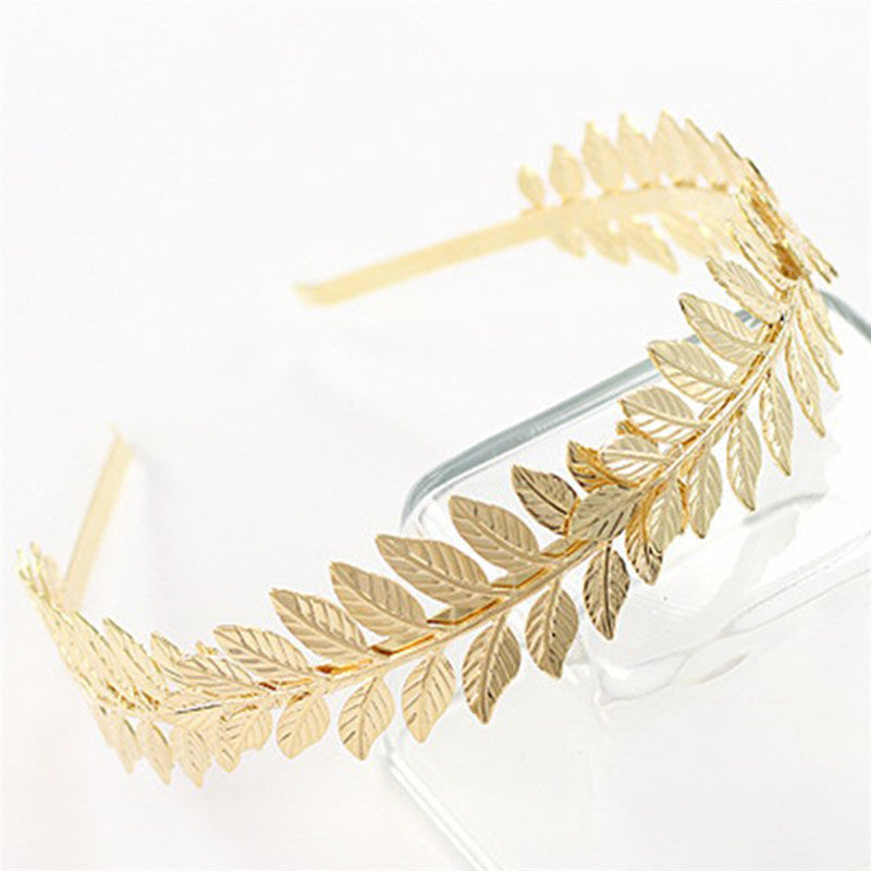 European and American metal leaf headband hair band