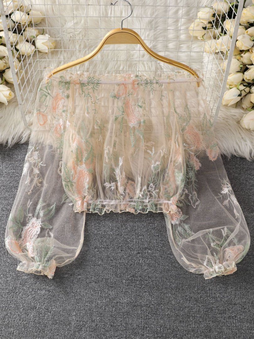 Short Three-dimensional Embroidered Sun-protective Cardigan