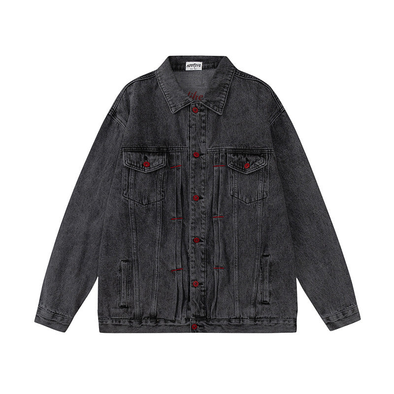 Punk High Street Old Wash Denim Clothes Jacket