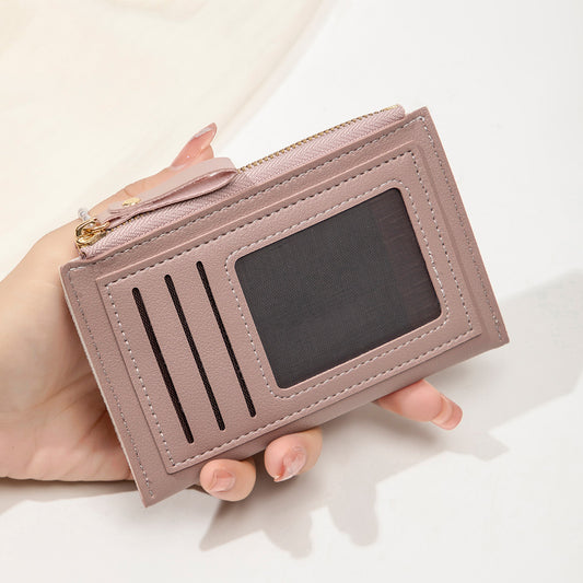 Lightweight Ultra-thin Korean Fashion Zipper Women's Short Wallet