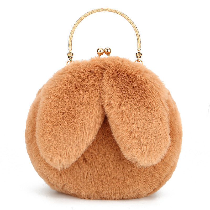 Fashion chain ear plush handbag