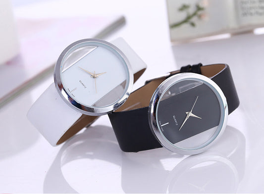 Transparent hollow personality ladies watch