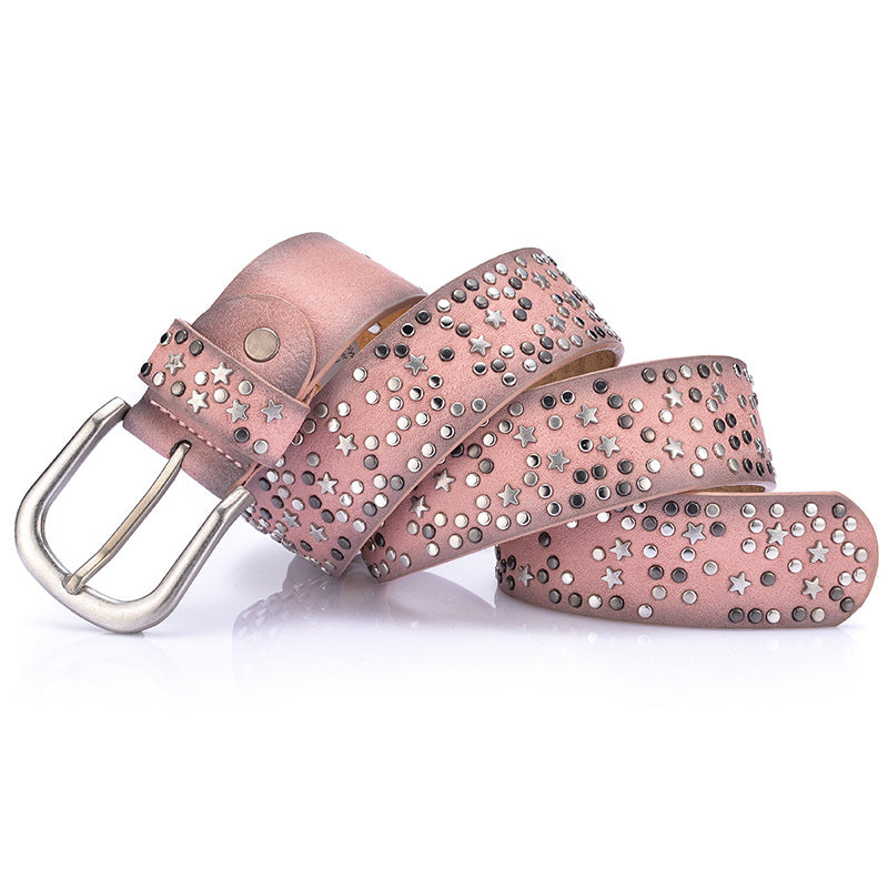 Cool rivet women's belt