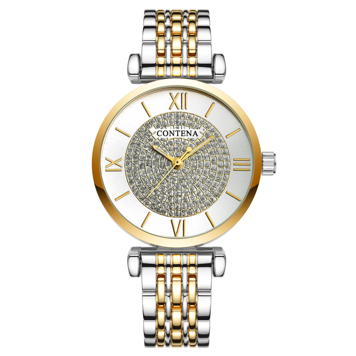 Fashion Trend Full Diamond Bar Nail Small Cap Watch