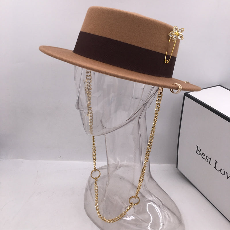 Female retro black top hat