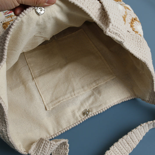 Handwoven Grandmother's Checkered Shoulder Bag