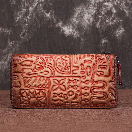 New Women's Vintage Oracle Leather Clutch Wallet