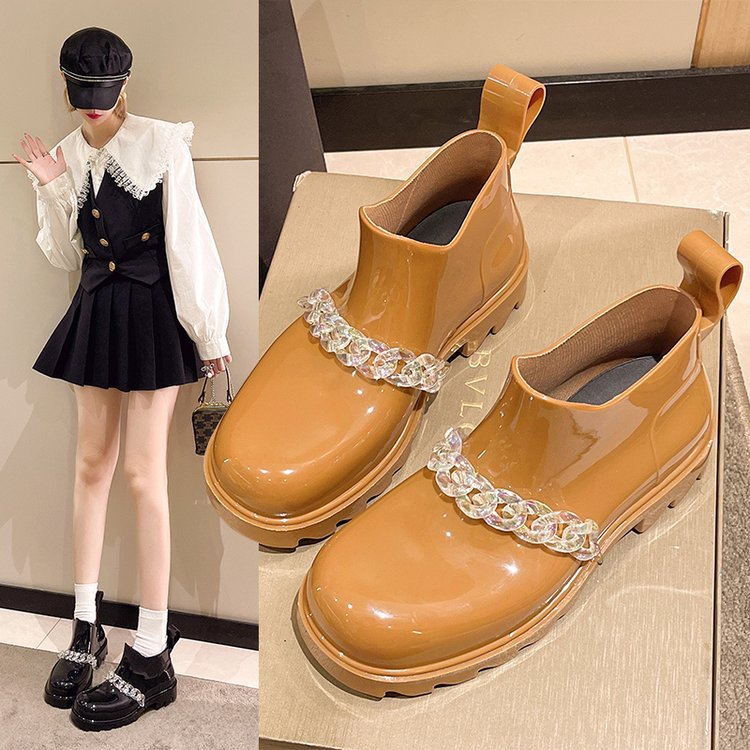 Women's Outerwear Fashion Chain Platform Rain Boots