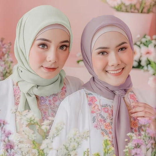Composite Chiffon Square Scarf Solid Color Headscarf Comfortable And Breathable