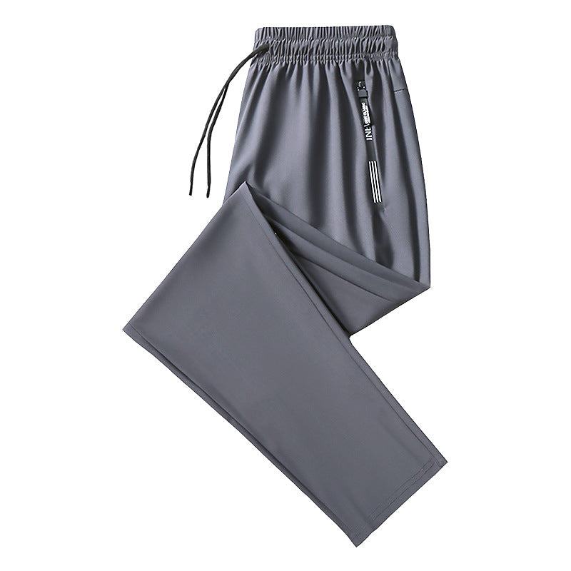 Men's Summer Thin Ice Silk Quick-drying Running Casual Pants Loose