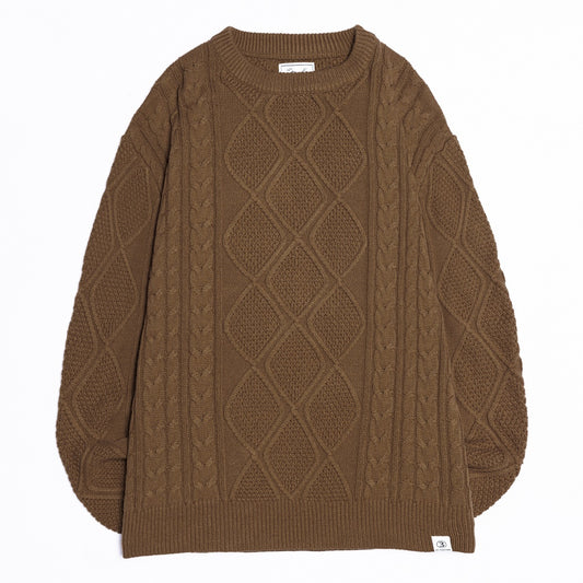 Retro Twist Knitted Sweater Men's Loose Round Neck Sweater