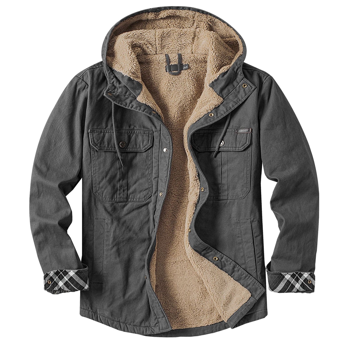 Thick Mid Length Men Cotton Coat With Hood