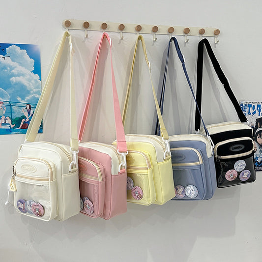 Crossbody Bag Girl Students' Personality Contrast Color