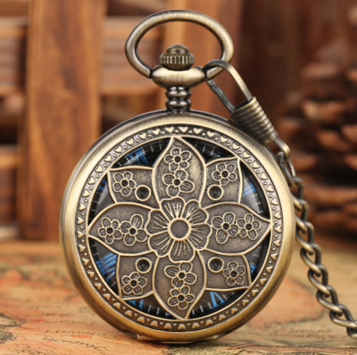 Retro Hollow-Out Nostalgic Manual Mechanical Pocket Watch