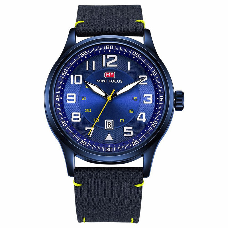 Japanese Movement Calendar Luminous Waterproof Leather Watch