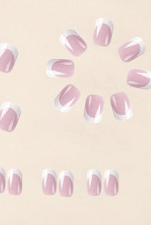 24 Pieces Per Box White Fake Nails Cool To Wear