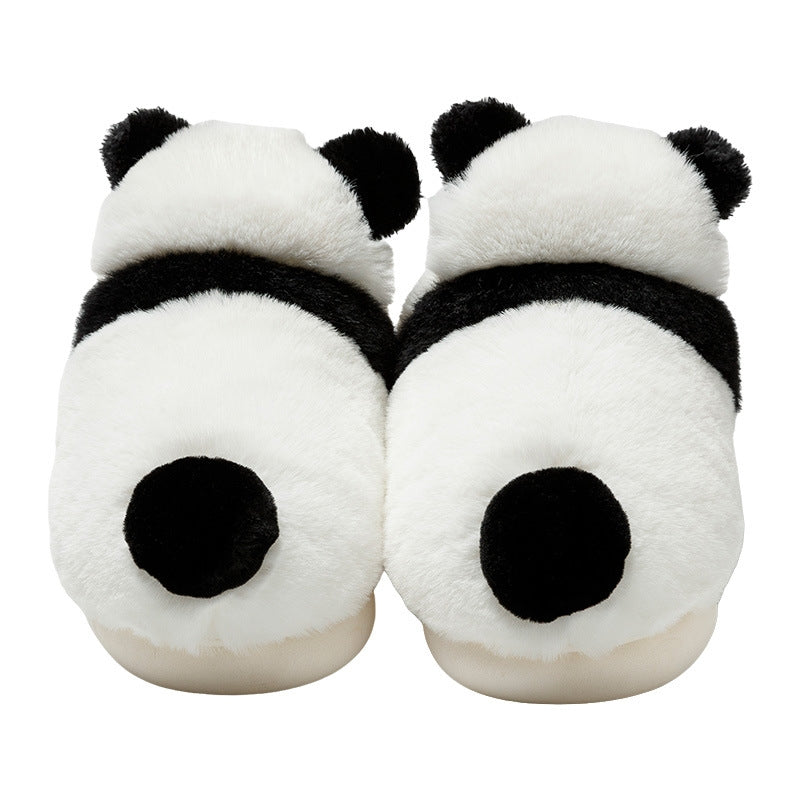 Winter Three-dimensional Panda Fleece-lined Thickened Cotton Slippers