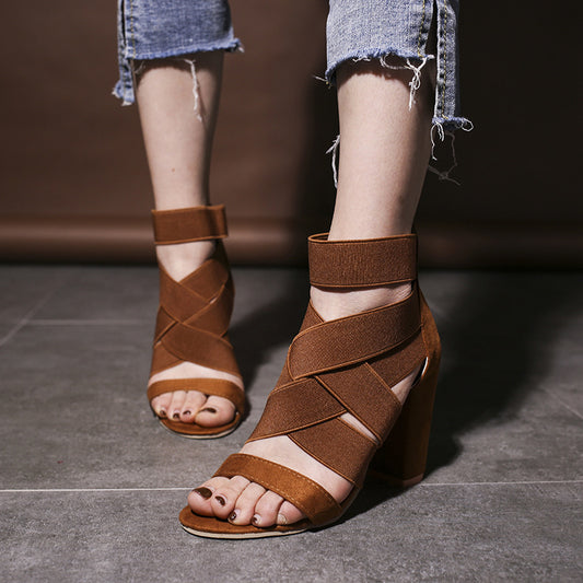 Cross strap sandals