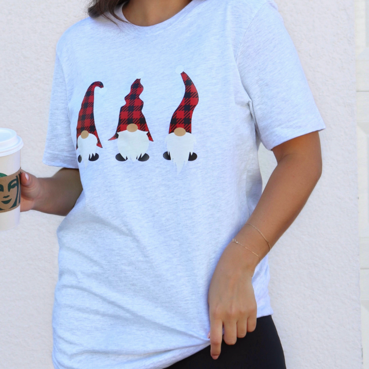 European And American Christmas Dwarf T-shirt Digital Printing Casual Round Neck