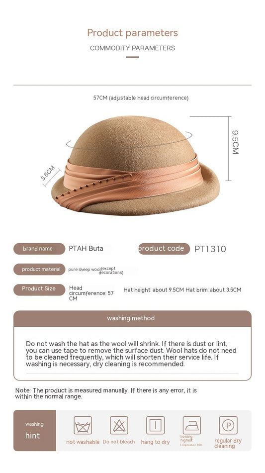 Women's Autumn And Winter Fashion All-match Face-looking Small British Wool Ptah Beret