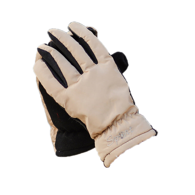Cycling plus velvet windproof ski riding electric bike gloves
