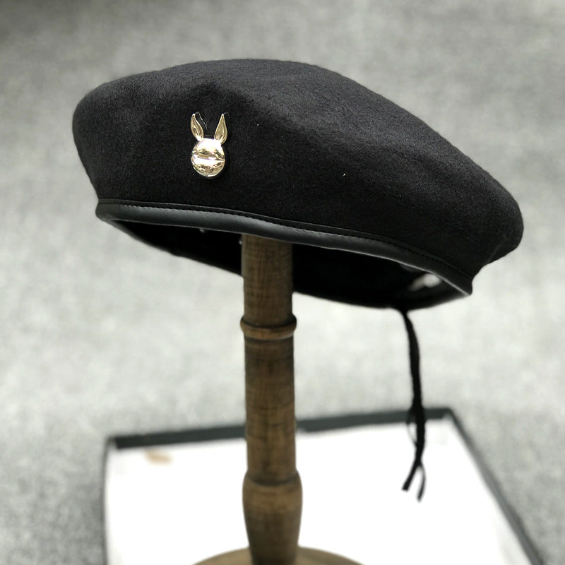 Bunny Beret Wool Japanese Style All-matching British Hat