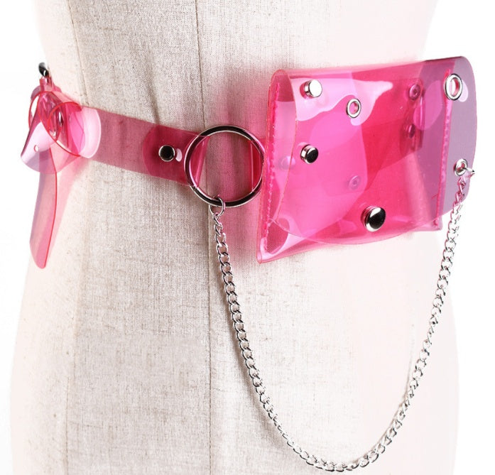 Transparent Laser Waist Bag Belt Women's Chain Mini Small Bag