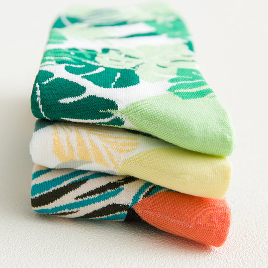 Current tube socks, plant flowers, men's and women's socks