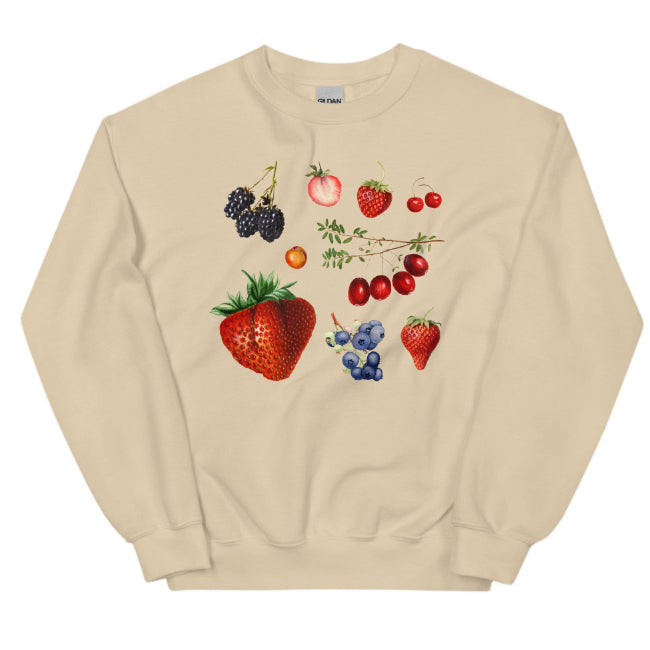European And American Fashion Mixed Berry Printed Round Neck Autumn And Winter Bottoming Long-sleeved Sweater