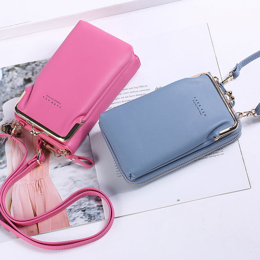 Solid color metal mobile phone bag