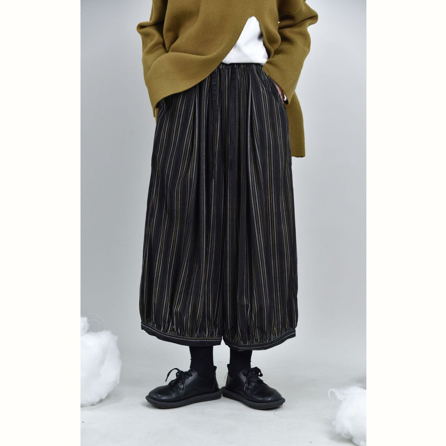 Women's Retro Contrast Color Stripes Loose Bloomers