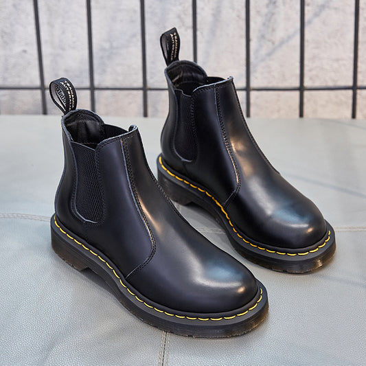 Women's leather thick casual Martin boots