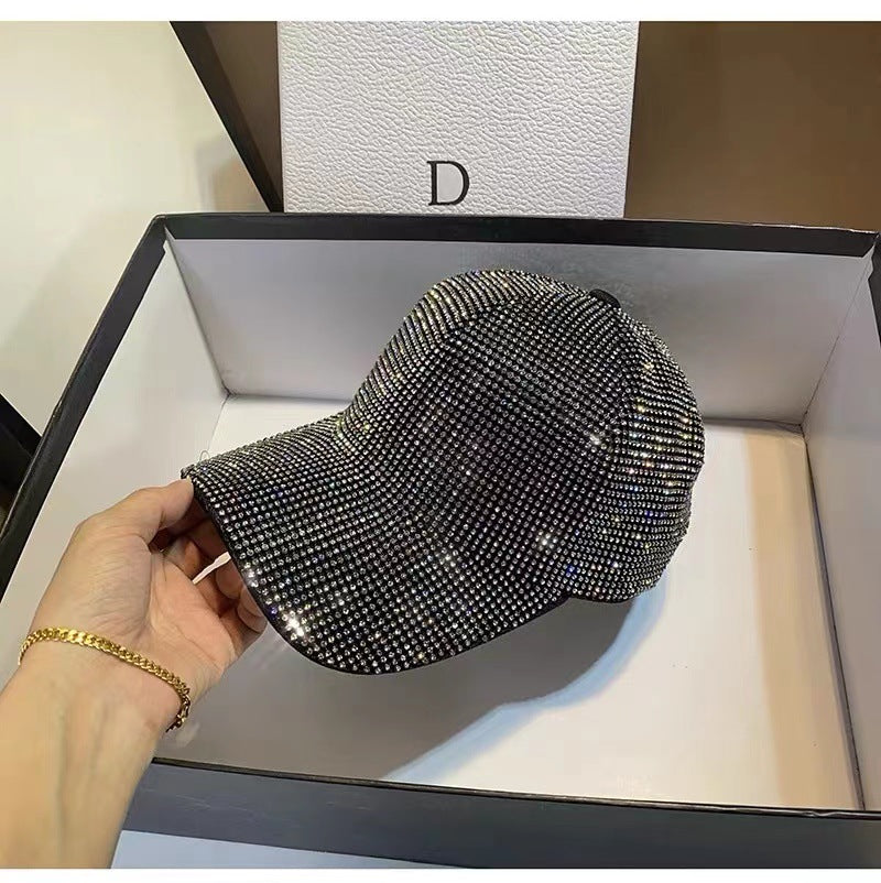Simple Solid Color Handmade Diamond Cap