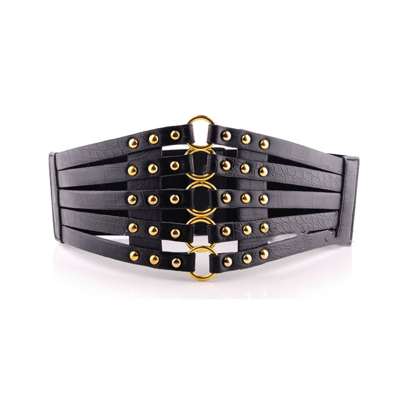 Punk personality rivet girdle