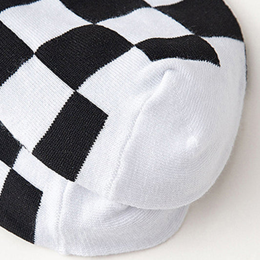 Tube Socks Black And White Checkerboard Sport Letters