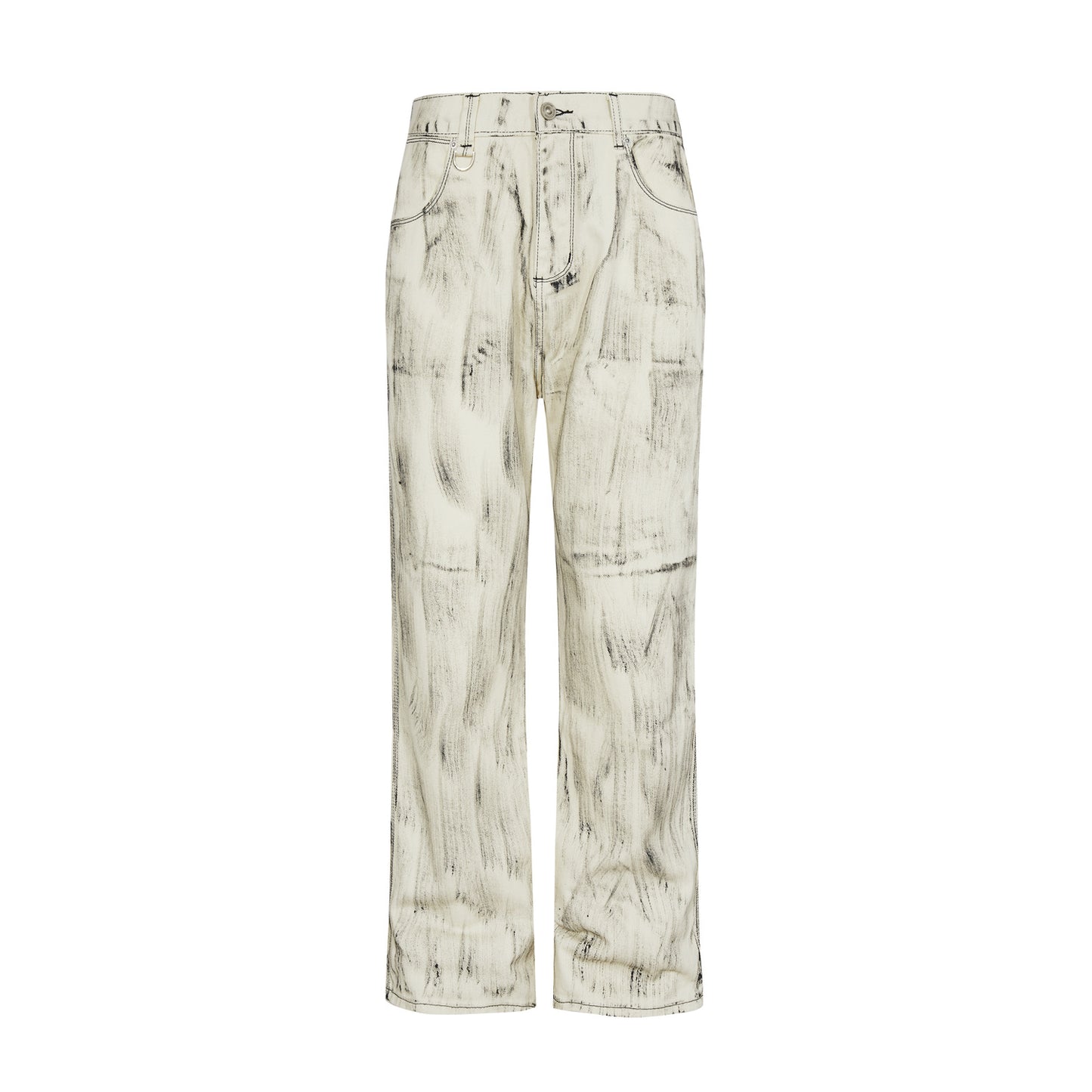 Håndholdt Børste Distressed Lige Jeans