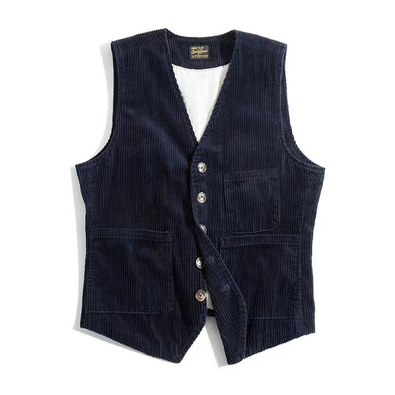 Men's American Retro Vest Corduroy Vest