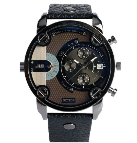 Fashion large dial European and American style steel belt watch sports watch DZ men's quartz watch