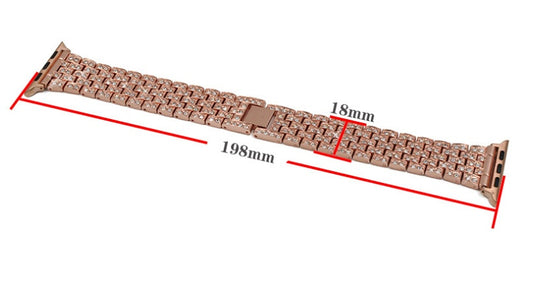 Diamond-studded metal strap