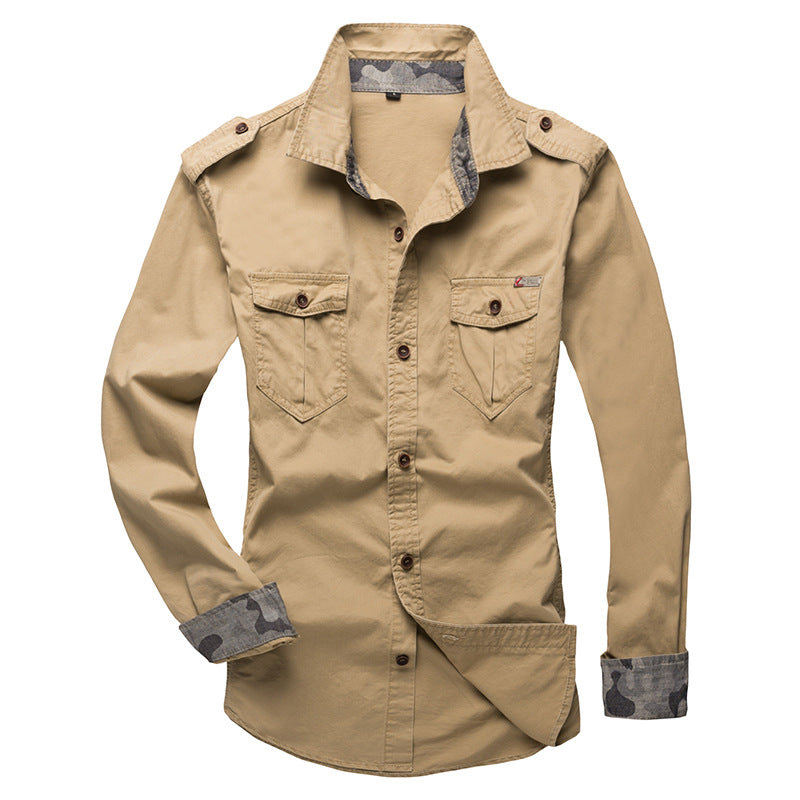 Men's Shirt Korean Cotton Men's Slim Long Sleeve Shirt