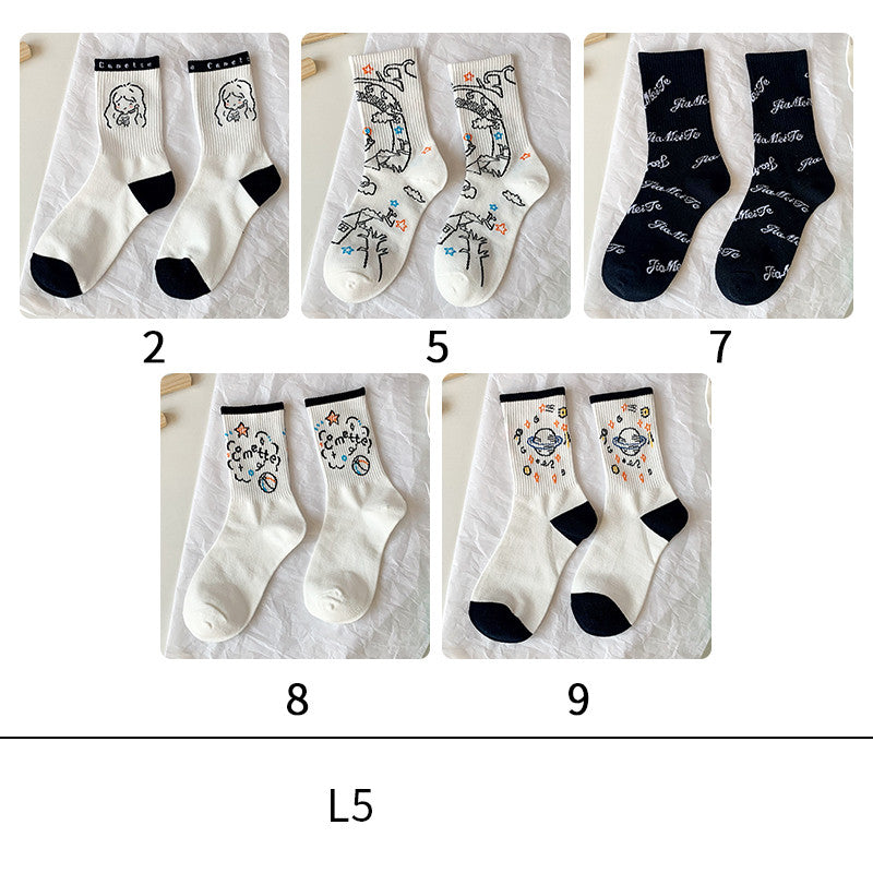 Cute Cartoon Socks In Women's Stockings