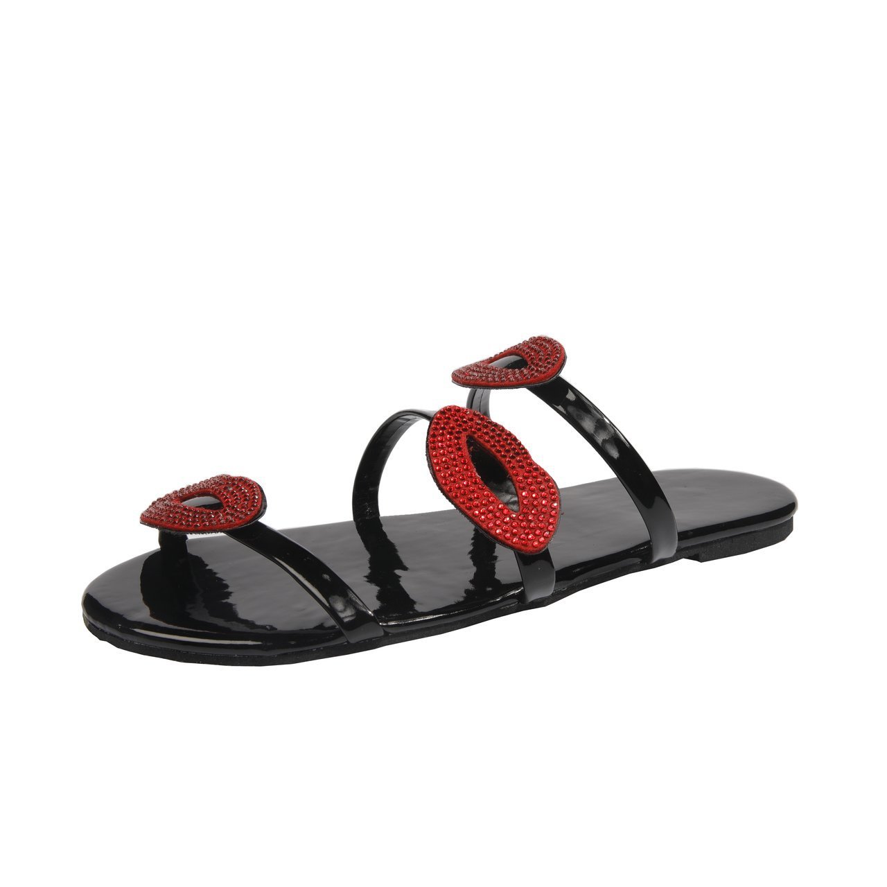 Sexy lips Rhinestone sandals